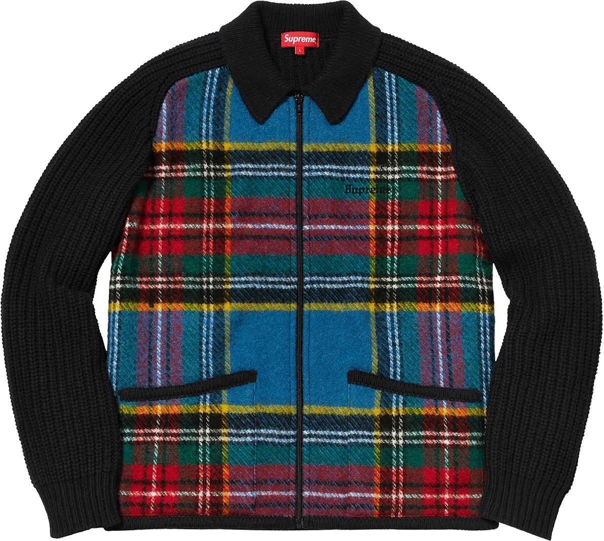 Plaid Front Zip Sweater view 3